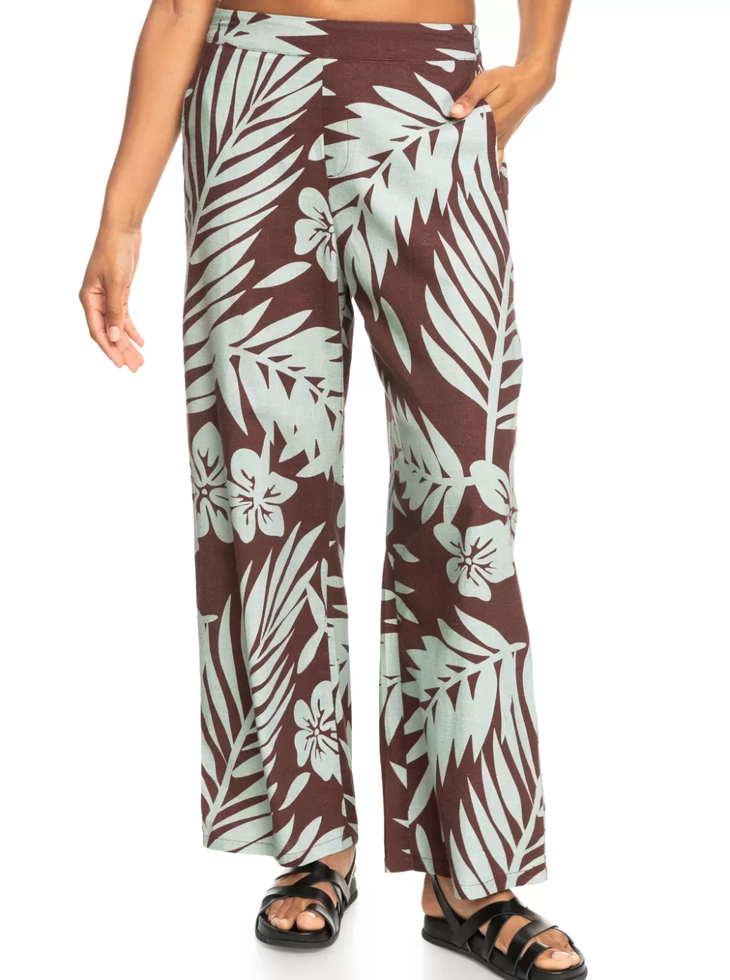 Pants & Jeans | WOMEN ROXY Another Night Wide Leg Pants Bitter Chocolate Palmeria