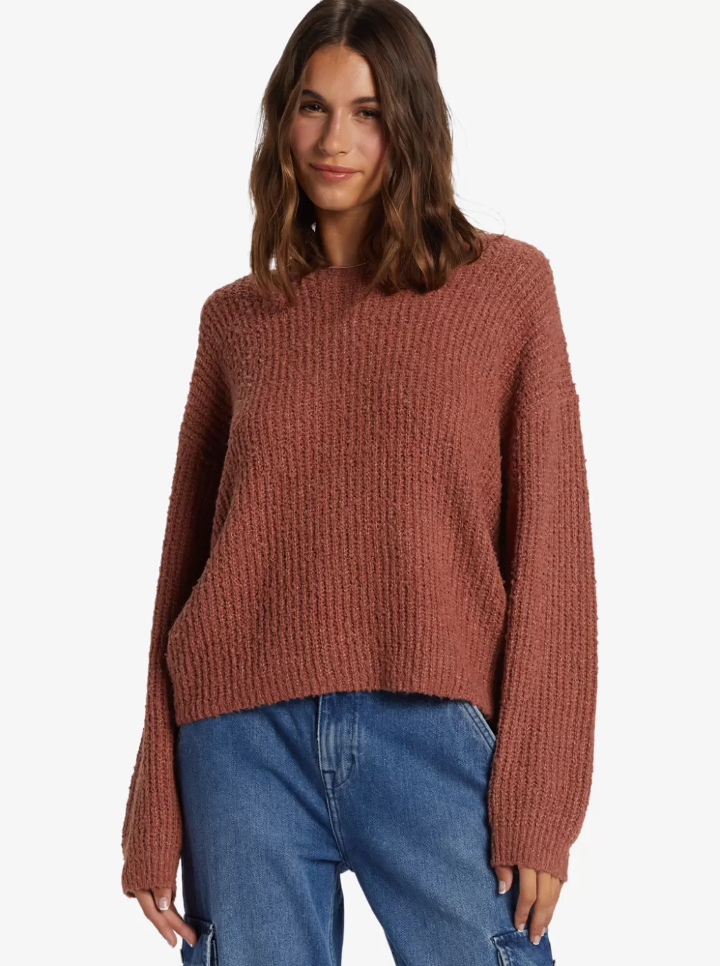 Sweaters | WOMEN ROXY Bombay Crew Neck Sweater Cedar Wood