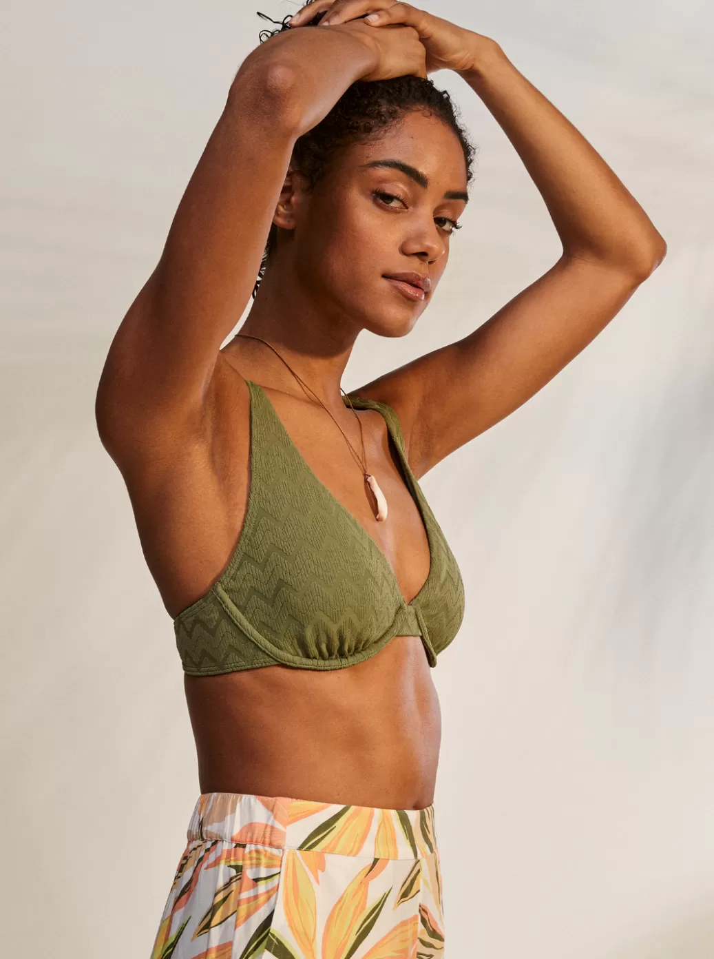 Bikini Tops | Bikinis | WOMEN ROXY Current Coolness D-Cup Underwired Bikini Top Loden Green