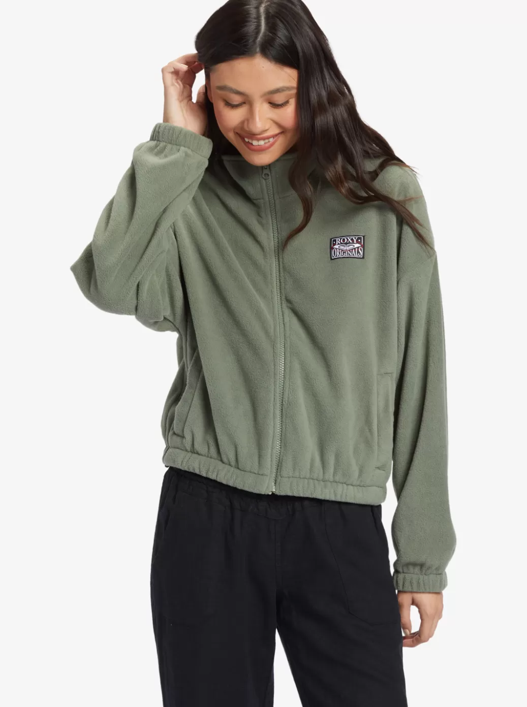 Sweaters | Jackets | Fleece & Hoodies | WOMEN ROXY Dawn To Dusk Half-Zip Fleece Agave Green