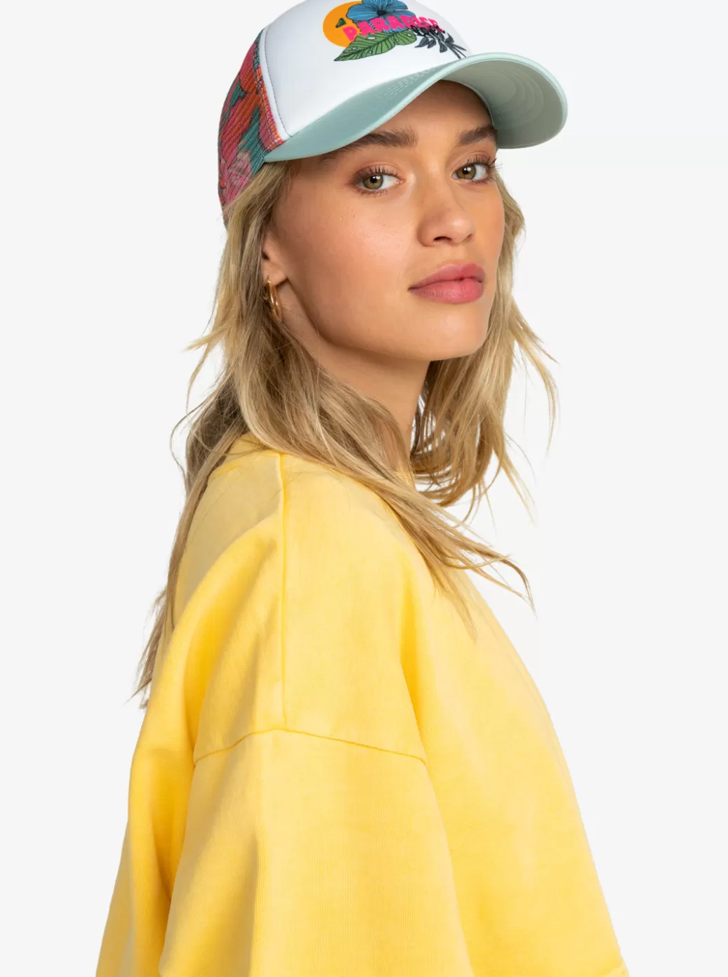 Hats | WOMEN ROXY Donut Spain Trucker Hat Blue Surf Kartoffel Tropical