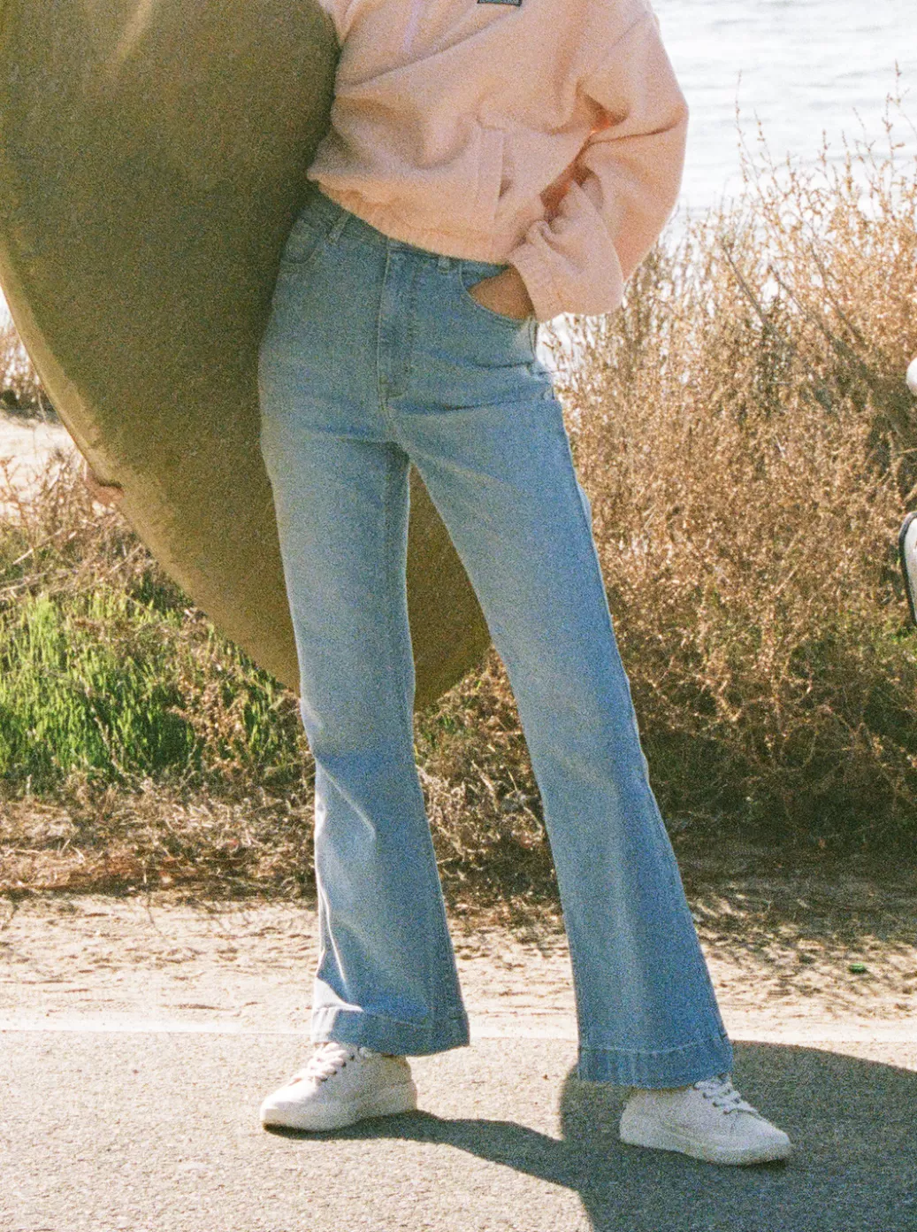 Pants & Jeans | WOMEN ROXY Final Wave High Flared Jeans Light Blue