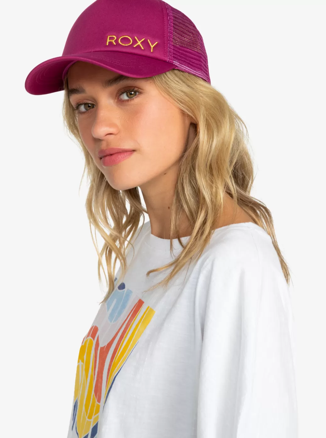 Hats | WOMEN ROXY Finishline Trucker Hat Raspberry Radiance