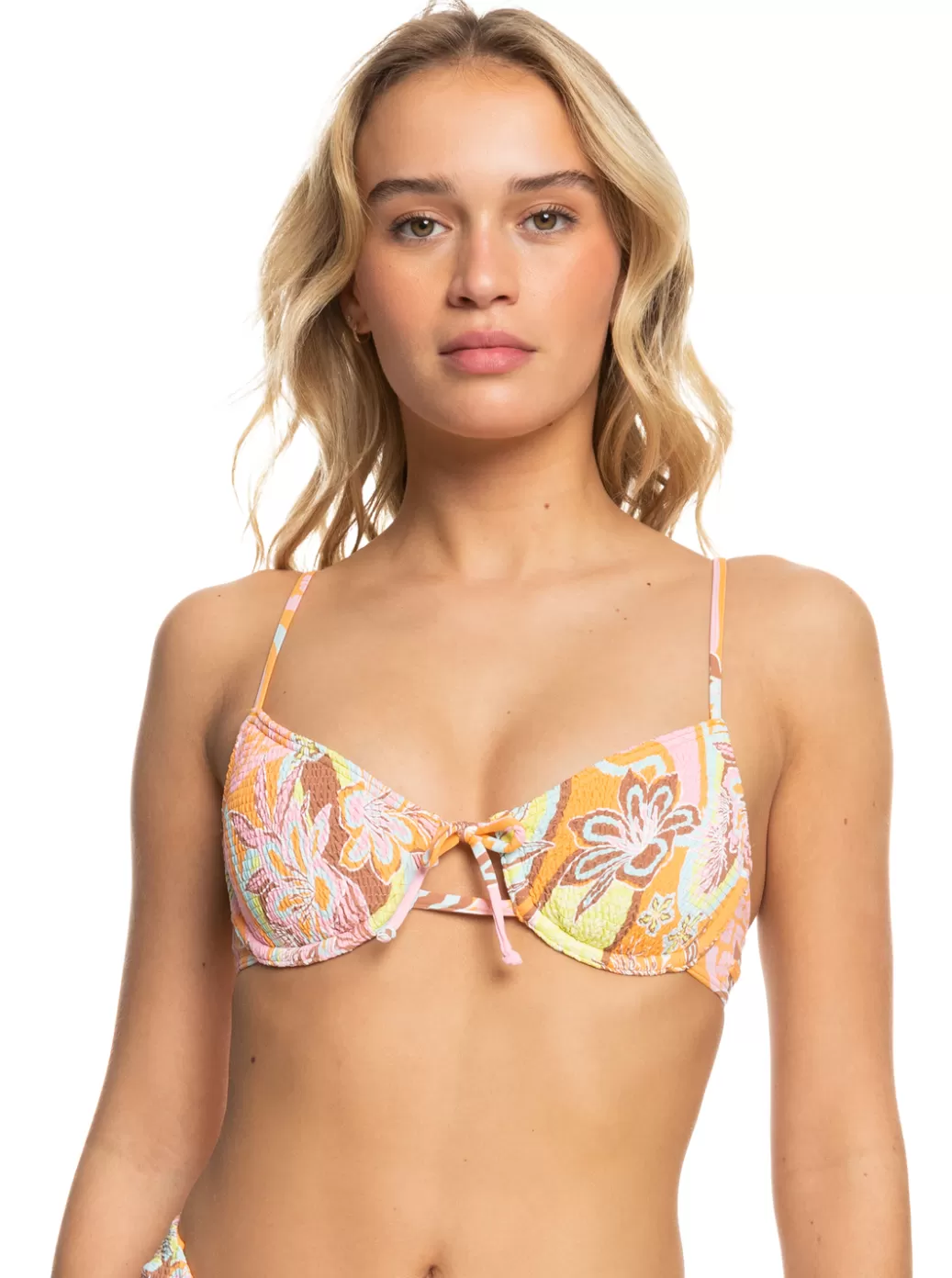 Bikini Tops | Bikinis | WOMEN ROXY Floraldelic Underwired Bikini Top Mock Orange Roxy Delic