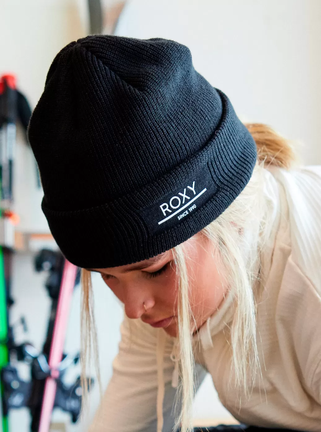 Snow Accessories | WOMEN ROXY Folker Beanie True Black