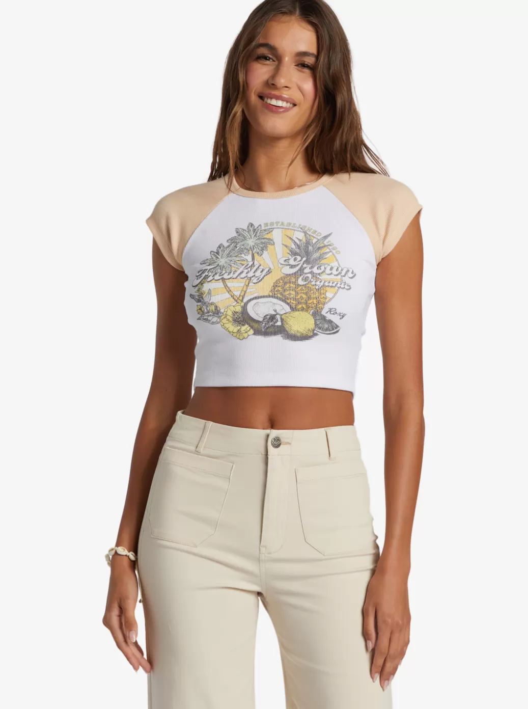 Tees & Tanks | Tops | WOMEN ROXY Freshly Grown Sleeveless Muscle T-Shirt Hazelnut