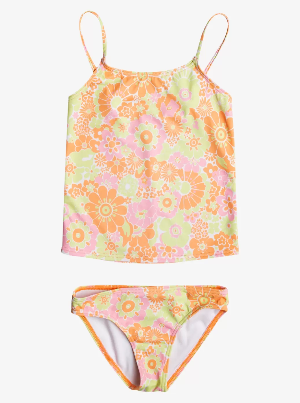 Swim | KIDS ROXY Girl's 4-16 Happiness Feeling Two Piece Tankini Set Mock Orange Piece Of Paradise