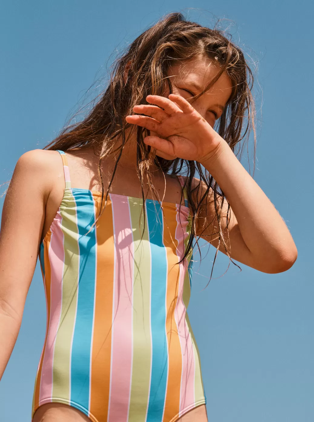Swim | KIDS ROXY Girl's 4-16 Last In Paradise One-Piece Swimsuit For Girls Bachelor Button Rainbow Rays