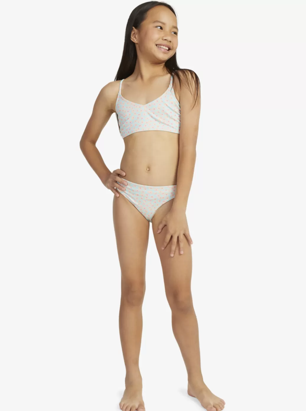 Swim | KIDS ROXY Girl's 7-16 Flower Bed Cropped Tank Set Bikini Set Aruba Blue Flower Bed