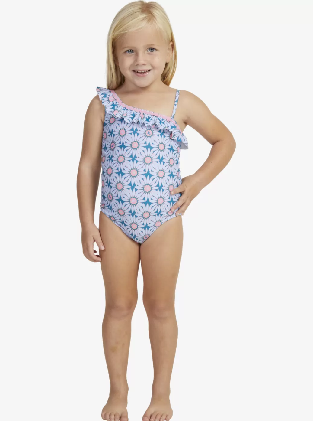 Swim | KIDS ROXY Girls' 2-7 Bold Florals One-Piece Swimsuit Crystal Teal Sol Flower