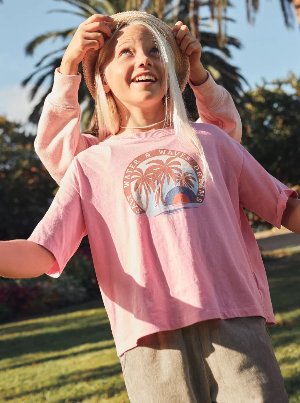 Tees & Tanks | KIDS ROXY Girls' 4-16 Sun For All Seasons D T-Shirt Sachet Pink