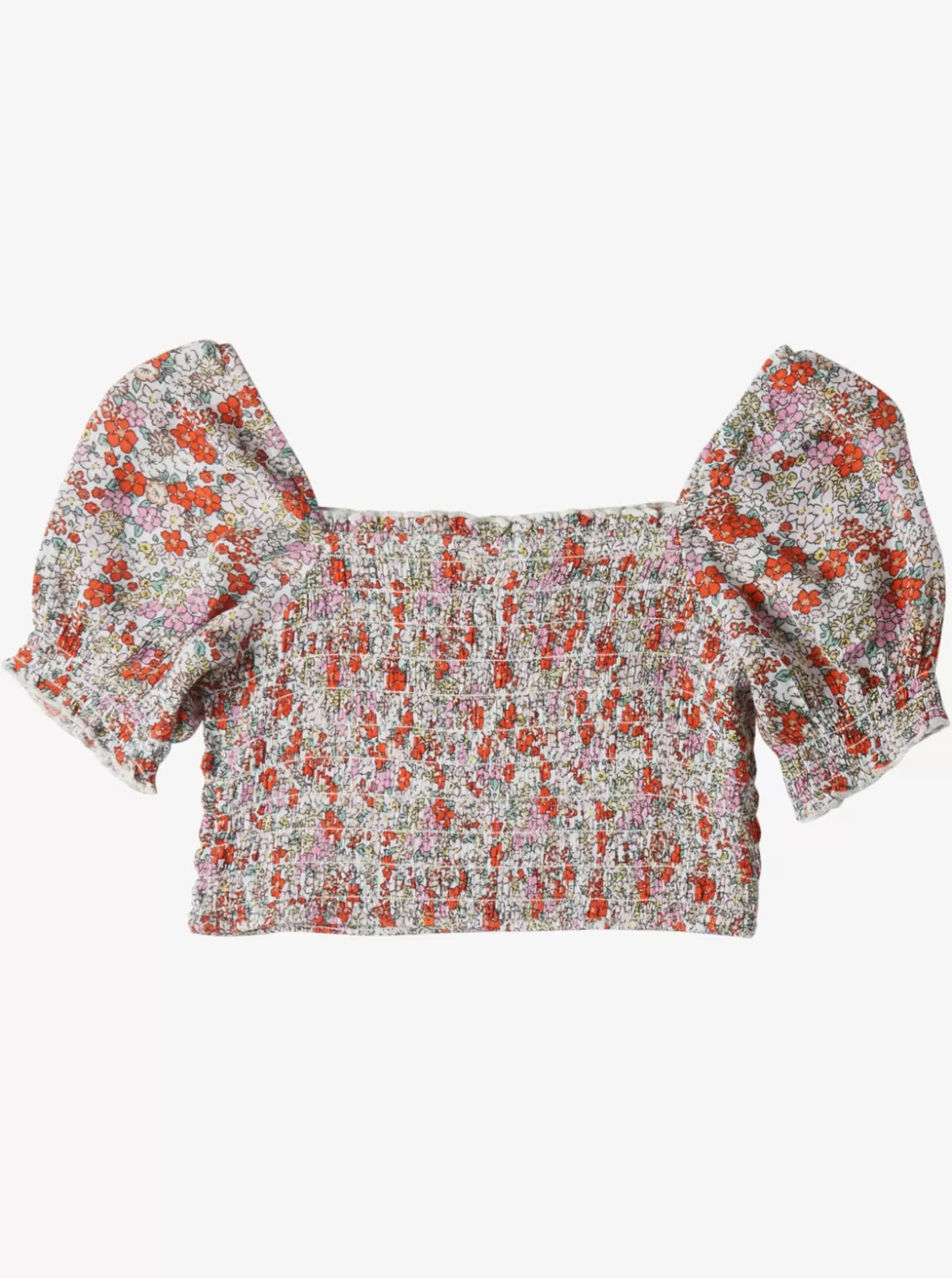 Tees & Tanks | KIDS ROXY Girls' 4-16 Sunday Night Sessions Shirred Top Tiger Lily Autumn Ditsy