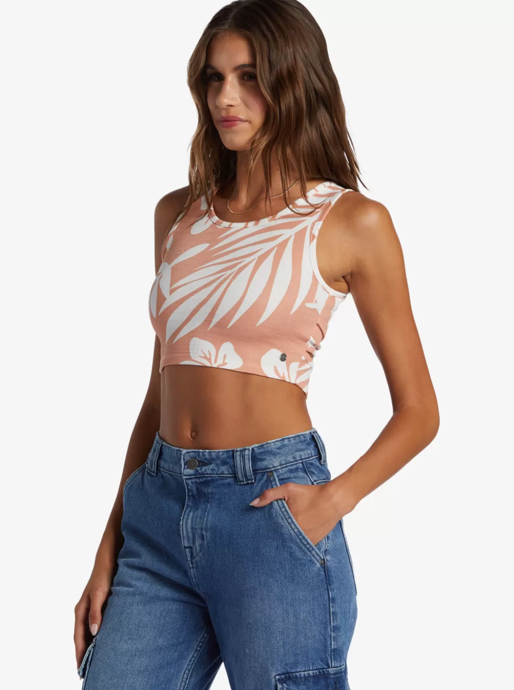 Tees & Tanks | Tops | WOMEN ROXY Good Keepsake Crop Top Cafe Creme Palmeria