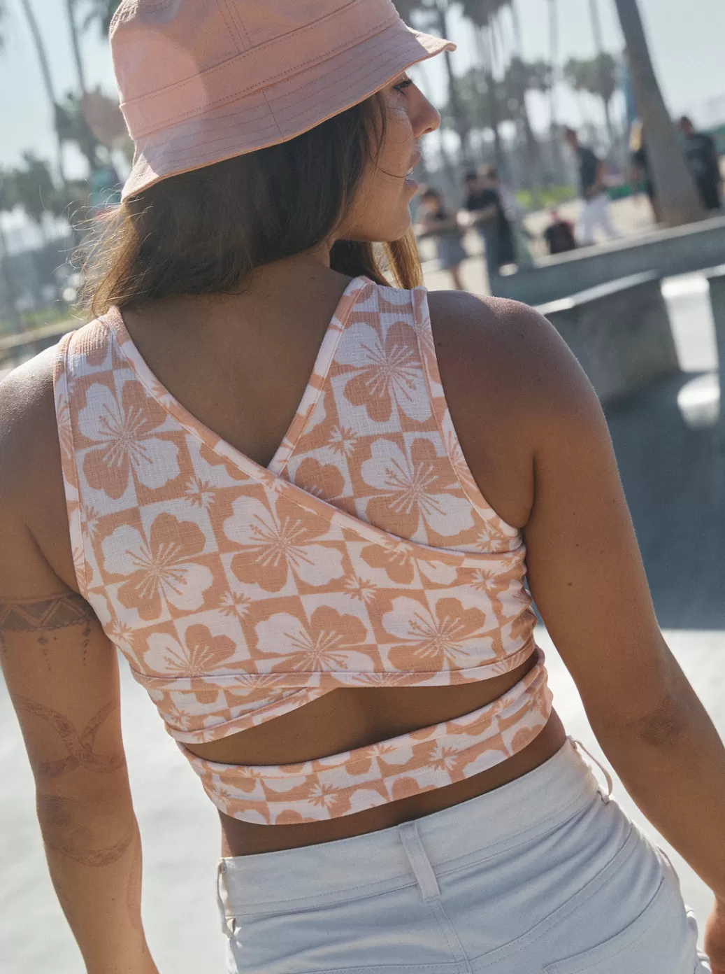 Tees & Tanks | Tops | WOMEN ROXY Good Keepsake Printed Crop Top Pale Dogwood Sun Clik