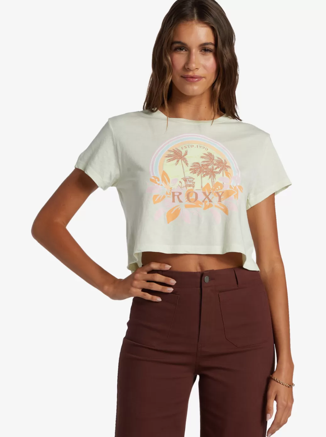 Tees & Tanks | WOMEN ROXY Haleiwa Moment Cropped Baby T-Shirt Ambrosia