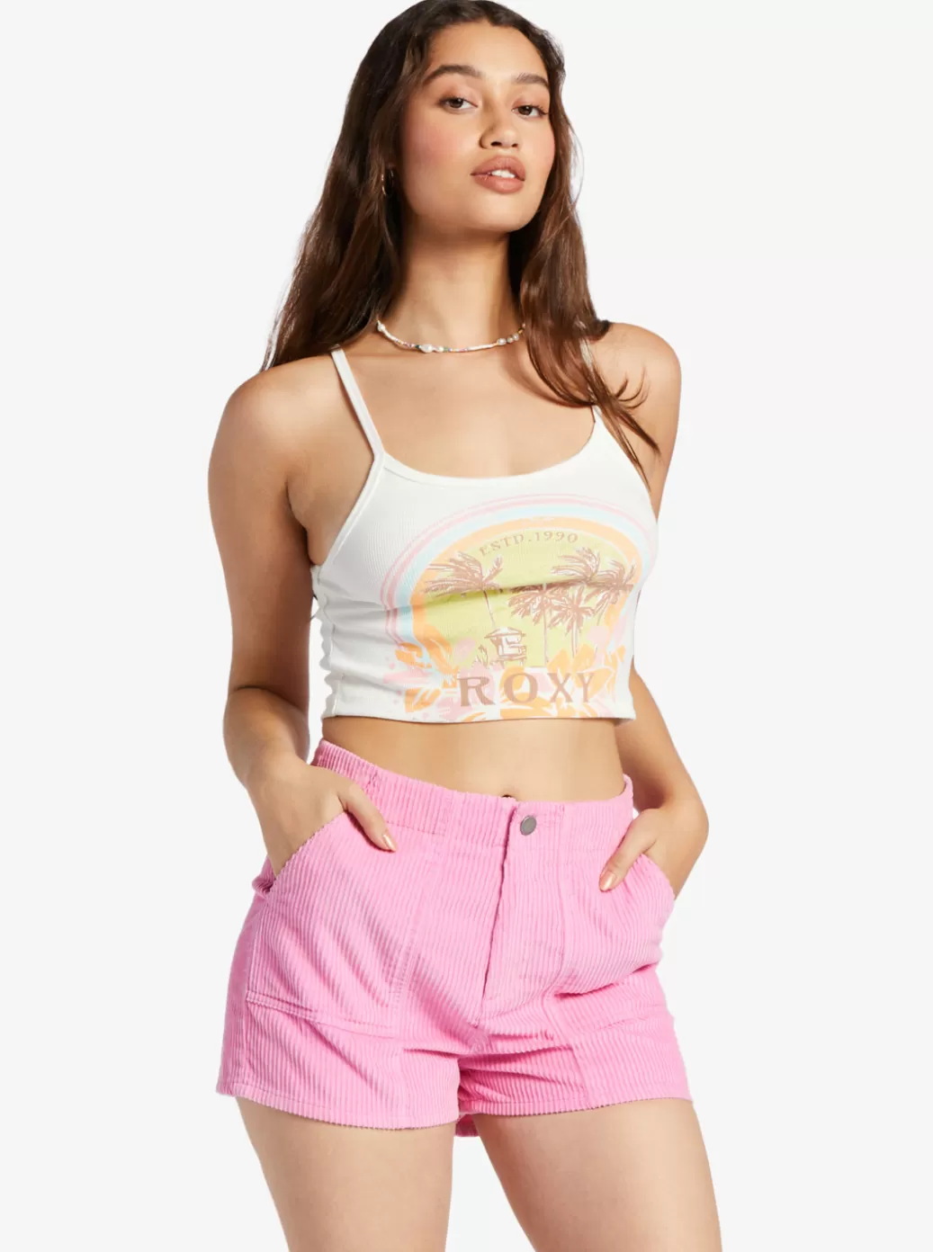 Tees & Tanks | WOMEN ROXY Haleiwa Moment Cropped Tank Top Snow White