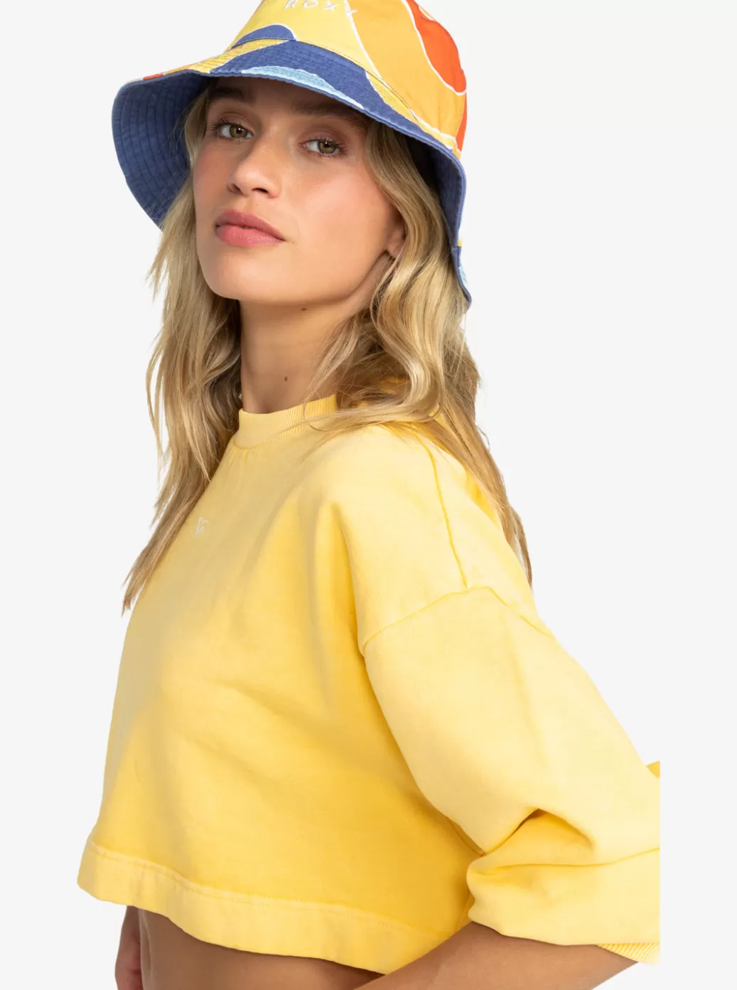 Hats | WOMEN ROXY Jasmine Paradise Reversible Bucket Hat Tiger Lily Cruz