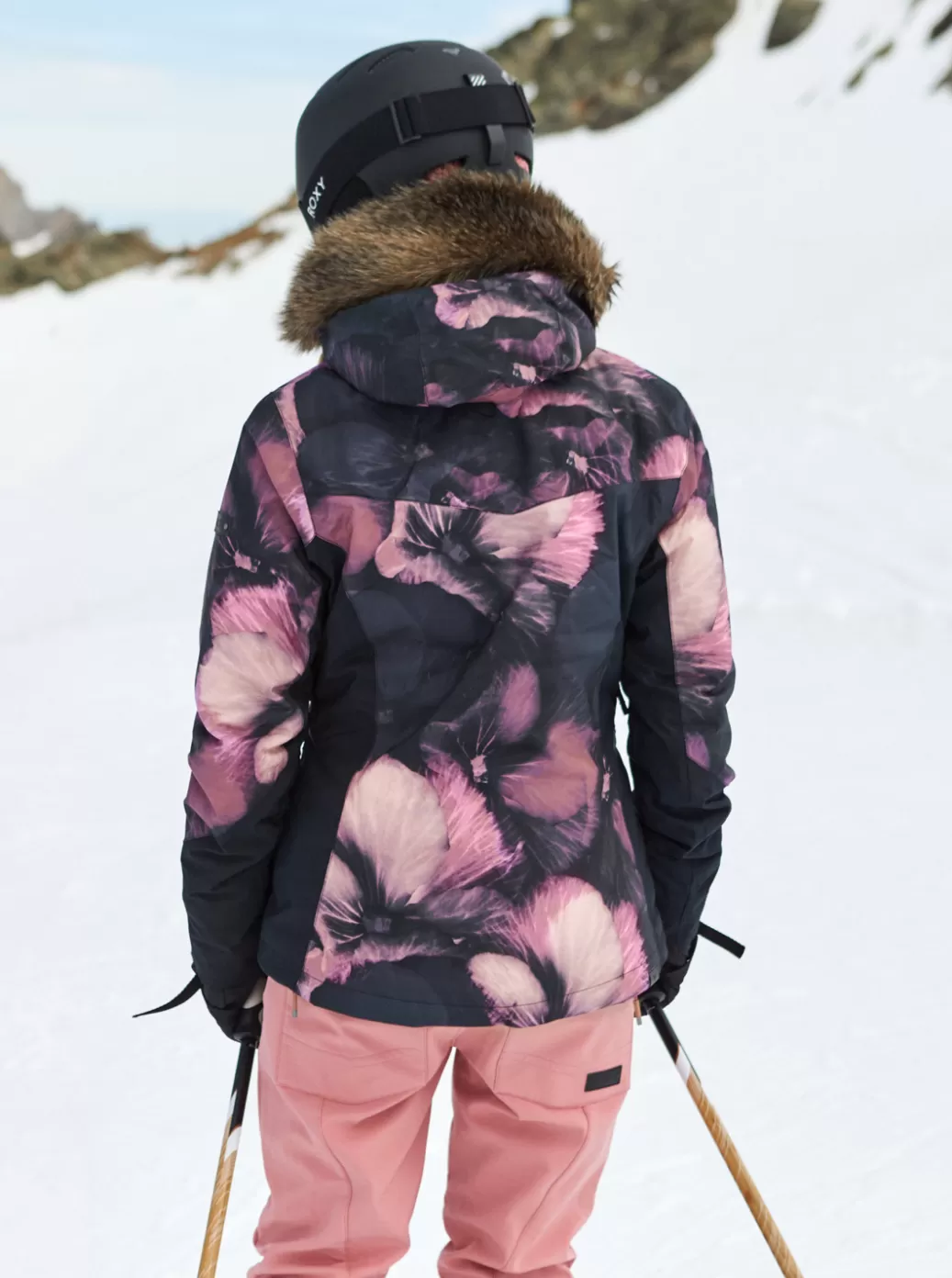 Snow Jackets | WOMEN ROXY Jet Ski Premium Technical Snow Jacket True Black Pansy Pansy