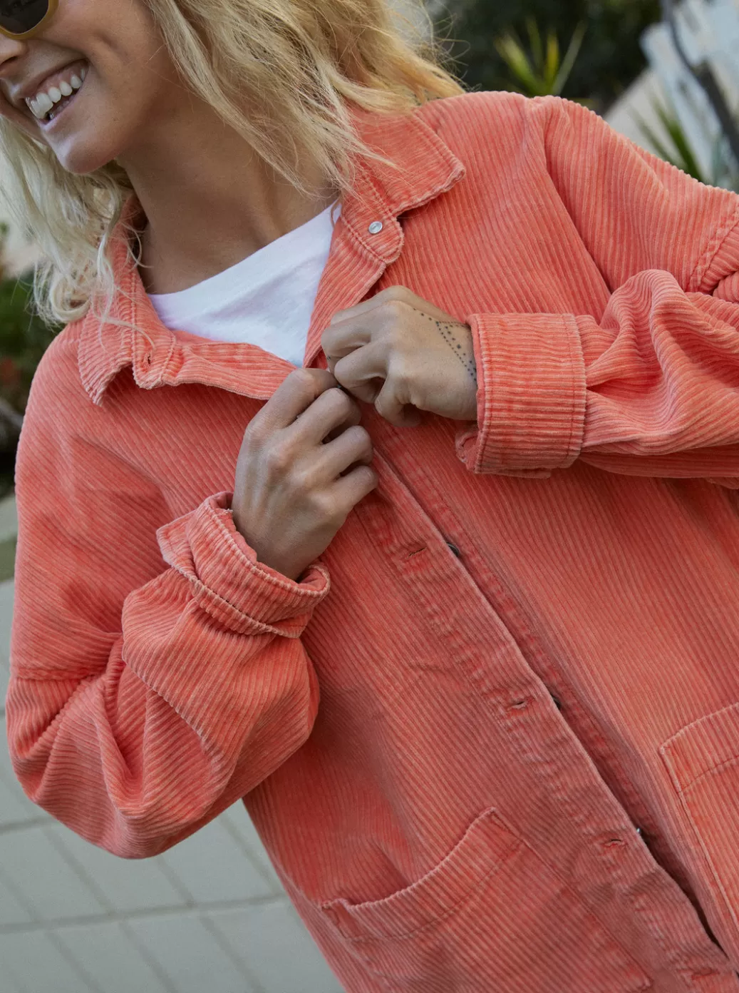 Jackets | WOMEN ROXY Kick Back Washed Corduroy Long Sleeve Shirt Tigerlily