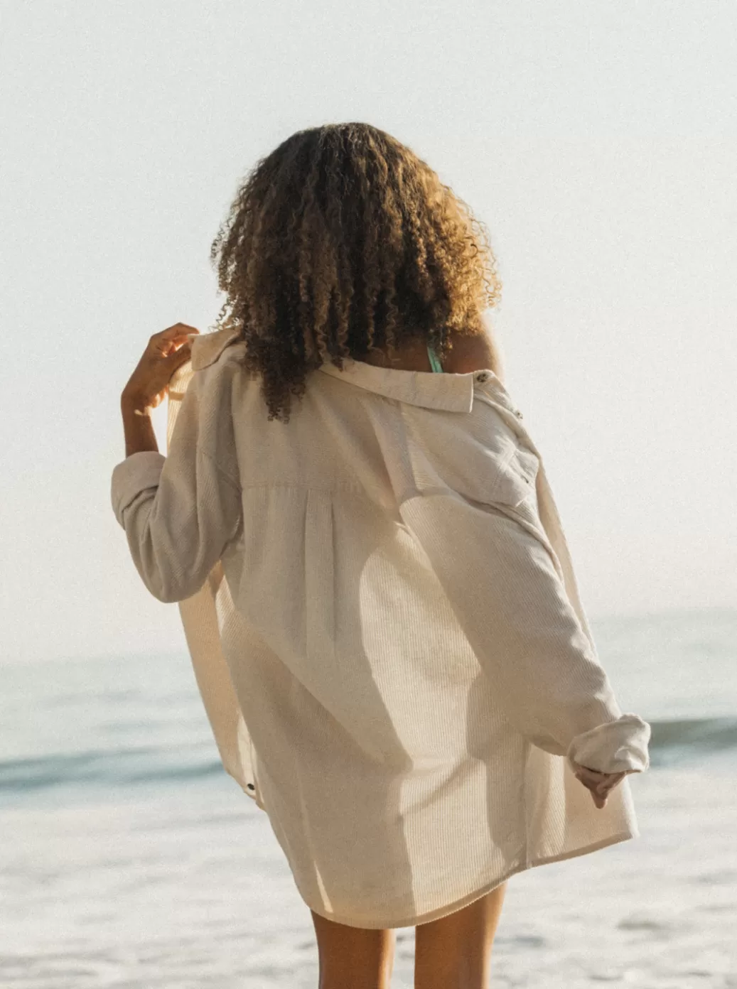 Tops | WOMEN ROXY Let It Go Corduroy Long Sleeve Top Tapioca