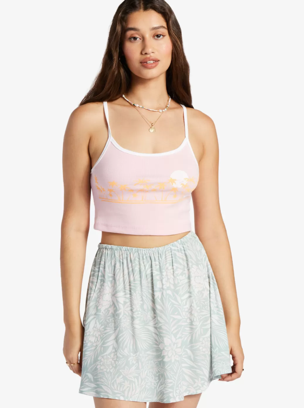 Tees & Tanks | WOMEN ROXY Linedance Cropped Tank Top Candy Pink