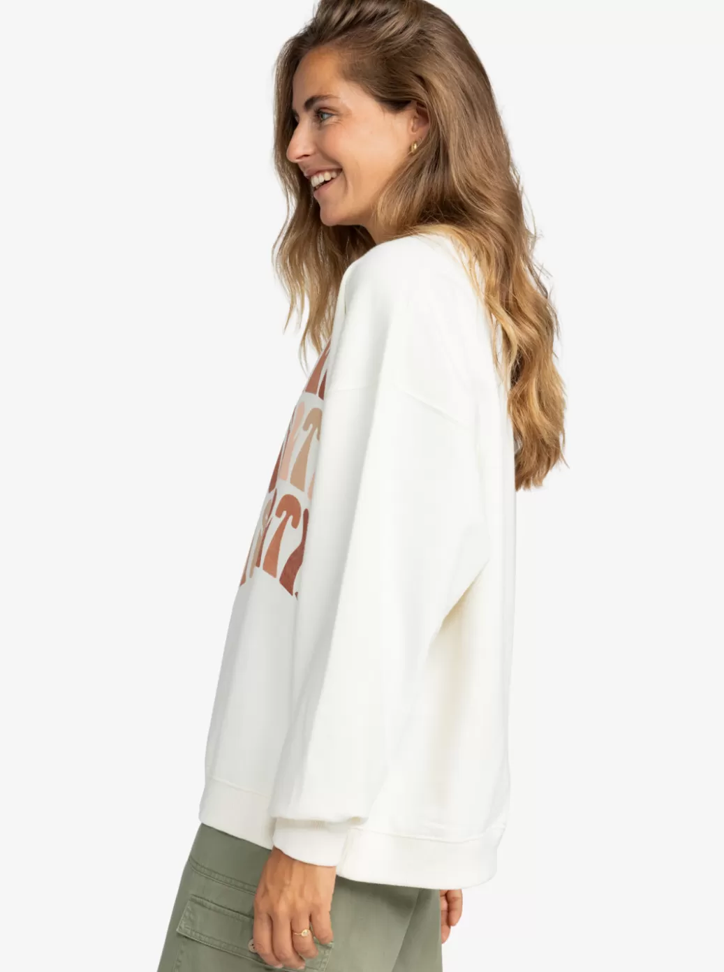 Loungewear | Fleece & Hoodies | WOMEN ROXY Lineup Oversized Sweatshirt Egret