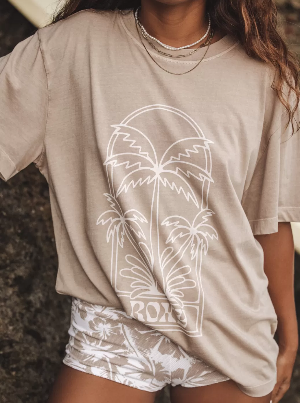 Tees & Tanks | Tops | WOMEN ROXY Mazzy Tee II T-Shirt Warm Taupe