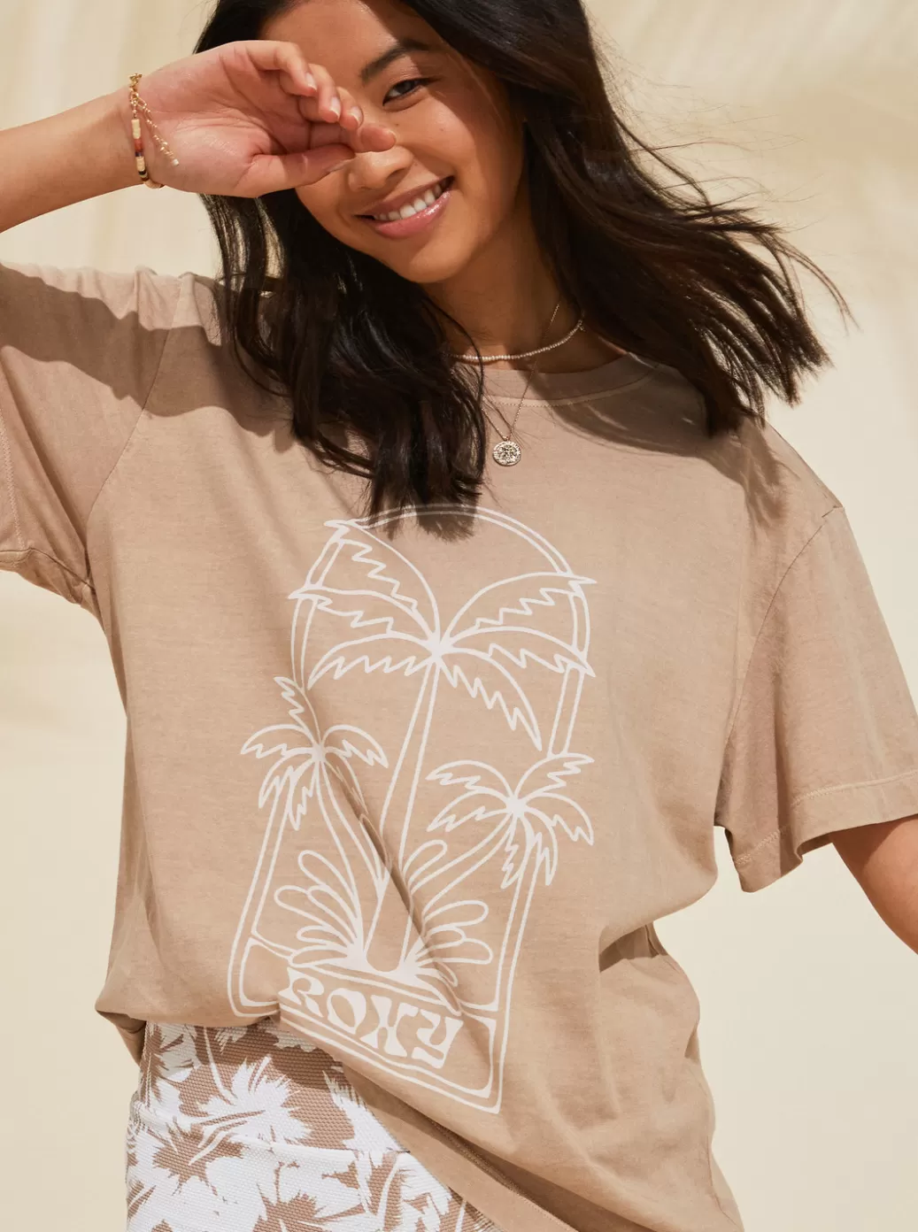 Tees & Tanks | Tops | WOMEN ROXY Mazzy Tee II T-Shirt Warm Taupe