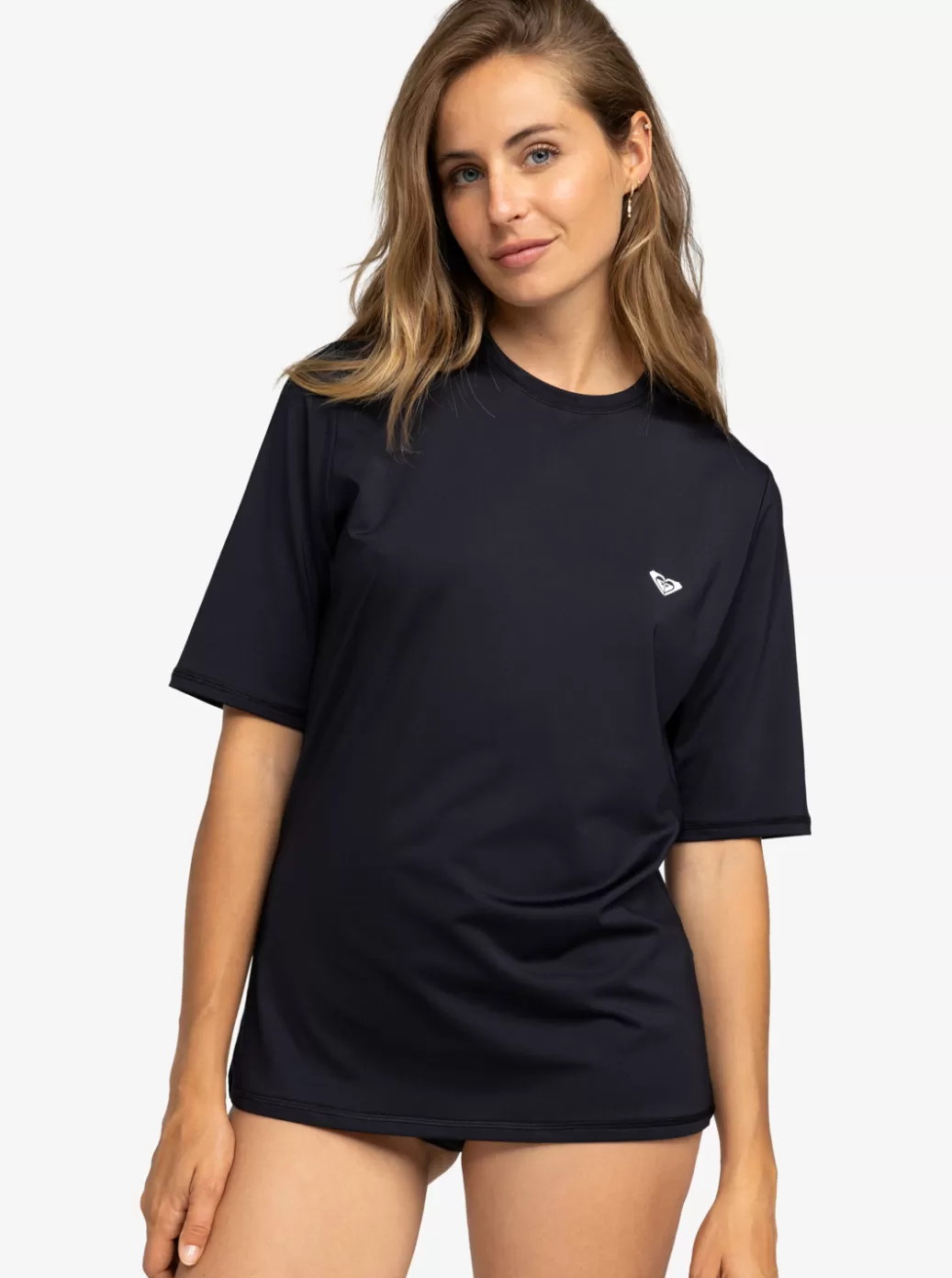 Rashguards | WOMEN ROXY New Enjoy Waves Short Sleeve UPF 50 Surf T-Shirt Anthracite