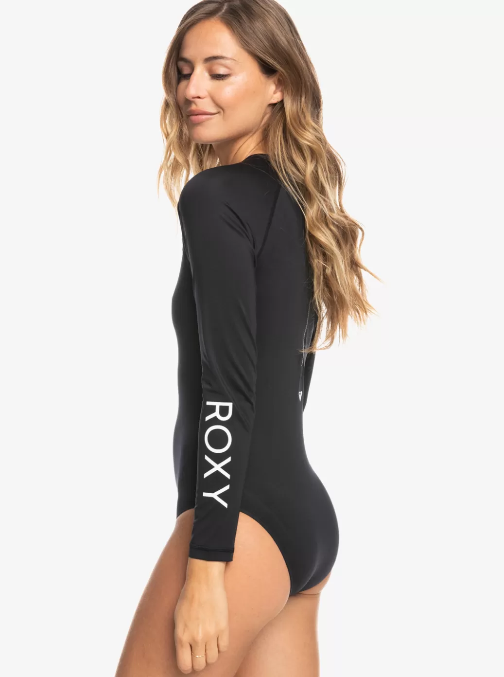 Rashguards | WOMEN ROXY New Essentials Long Sleeve One-Piece Swimsuit Anthracite