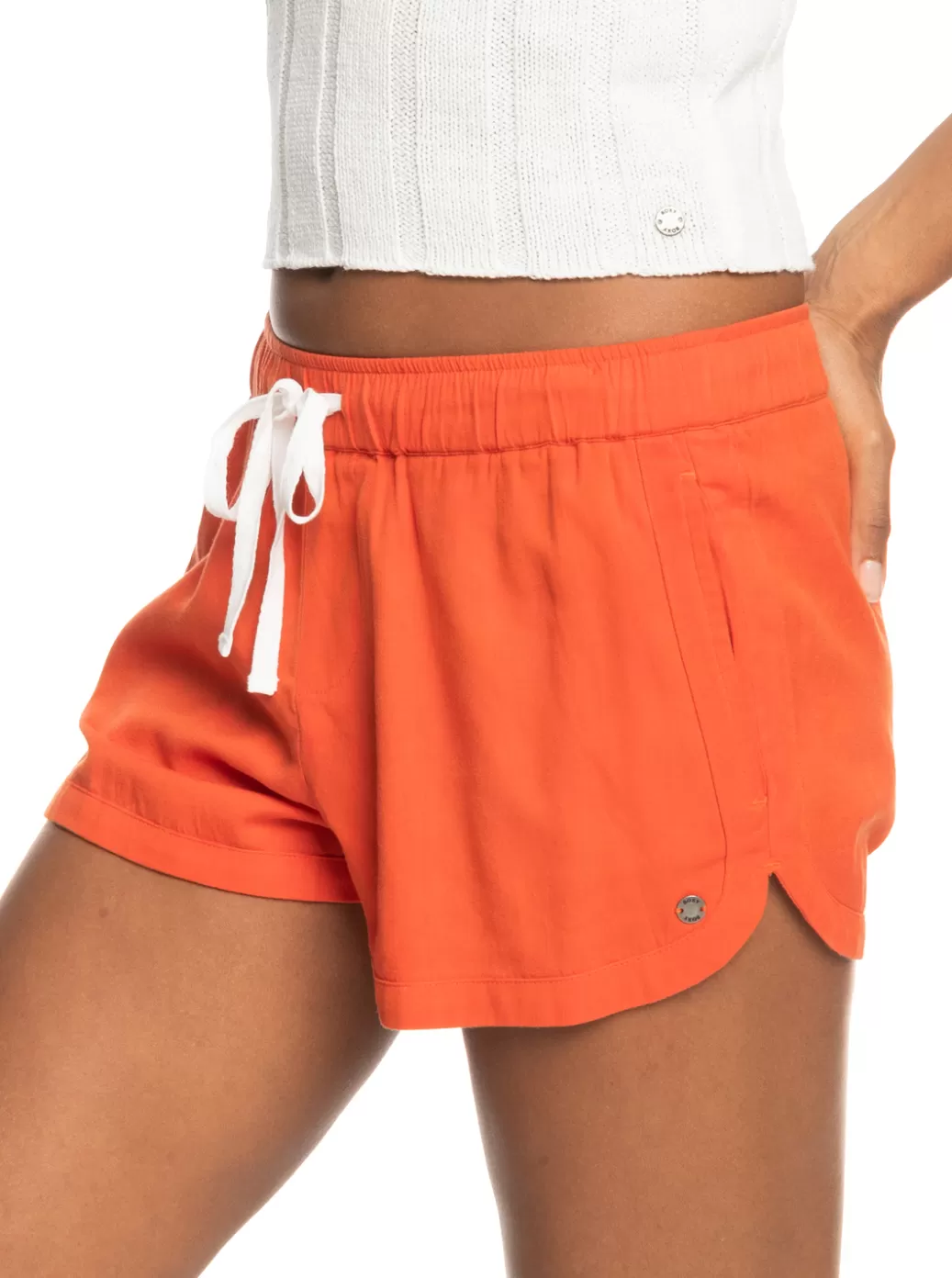 Shorts | WOMEN ROXY New Impossible Love Elasticized Shorts Tigerlily