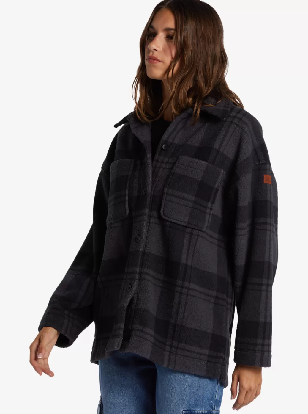 Jackets | WOMEN ROXY Next Adventure Printed Zip-Up Fleece Turbulence Swell Check