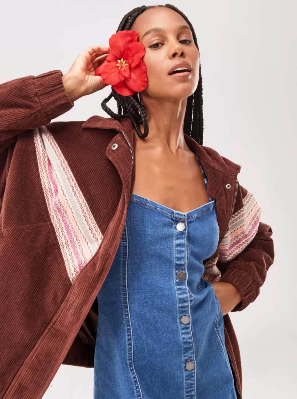 Jackets | WOMEN ROXY Ocean Talk Corduroy Jacket Bitter Chocolate