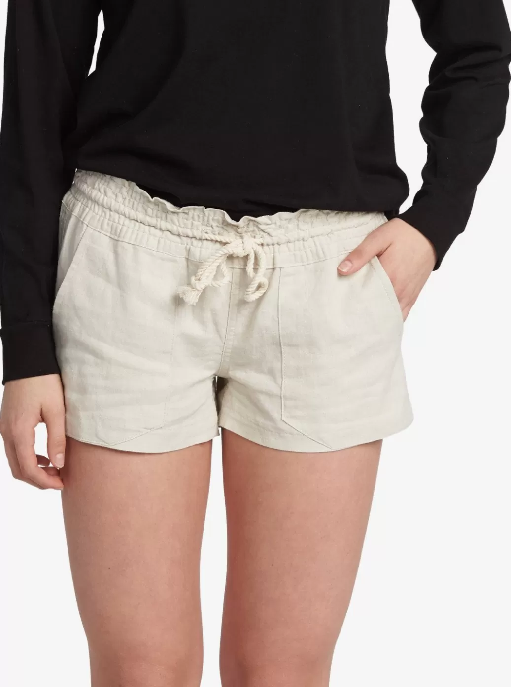 Shorts | WOMEN ROXY Oceanside Elasticized Shorts Stone