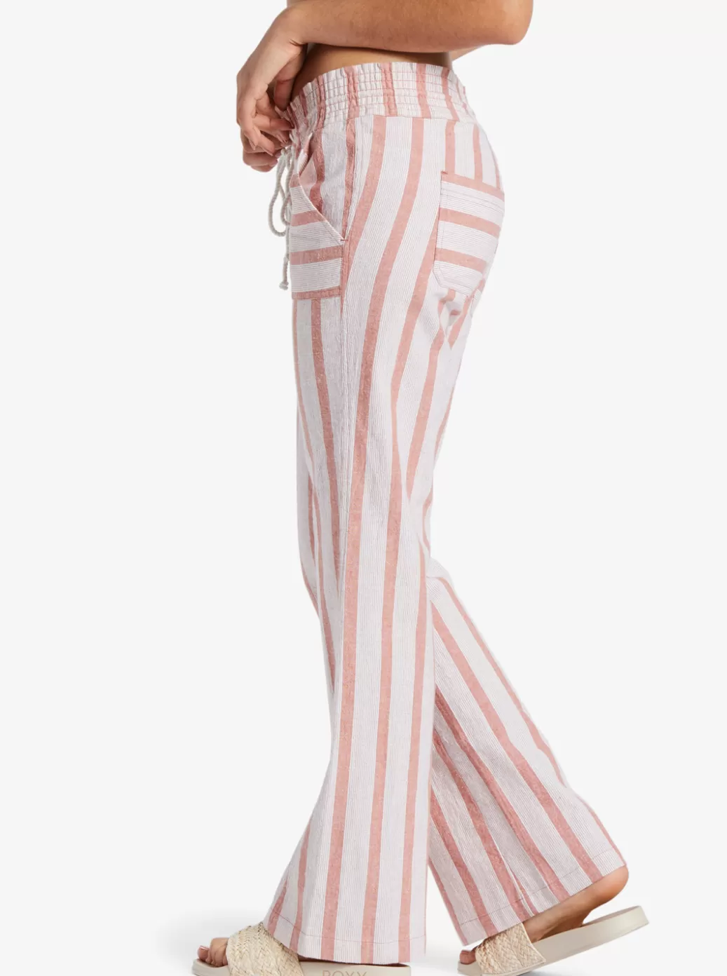 Pants & Jeans | WOMEN ROXY Oceanside Flared Pants Cedar Wood Bonzer Bico Stripe
