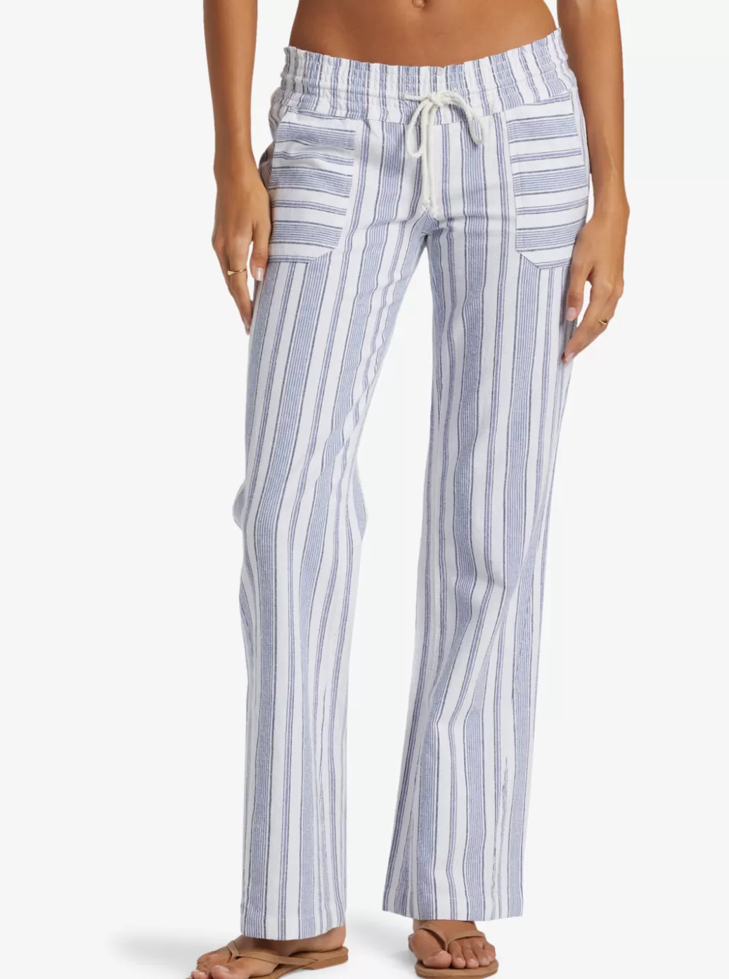 Pants & Jeans | WOMEN ROXY Oceanside Flared Pants Mood Indigo Beachside Stripe