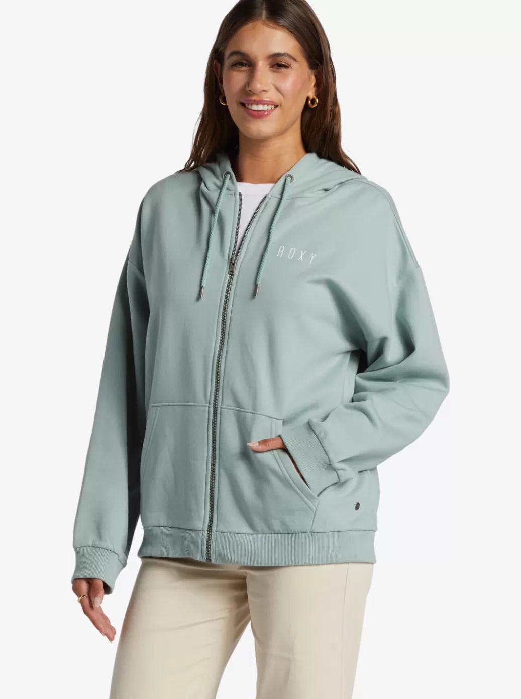 Loungewear | Sweaters | Jackets | Fleece & Hoodies | WOMEN ROXY Oversized Evening Hike Hoodie Blue Surf