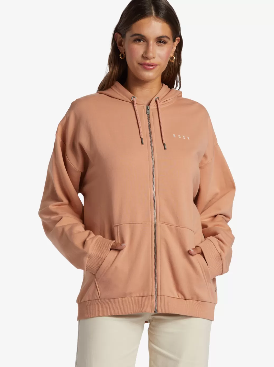 Loungewear | Sweaters | Jackets | Fleece & Hoodies | WOMEN ROXY Oversized Evening Hike Hoodie Cafe Creme