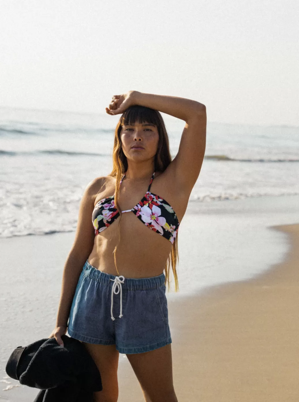 Bikini Tops | Bikinis | WOMEN ROXY Pants Beach Classics Fashion Triangle Bikini Top Anthracite New Life