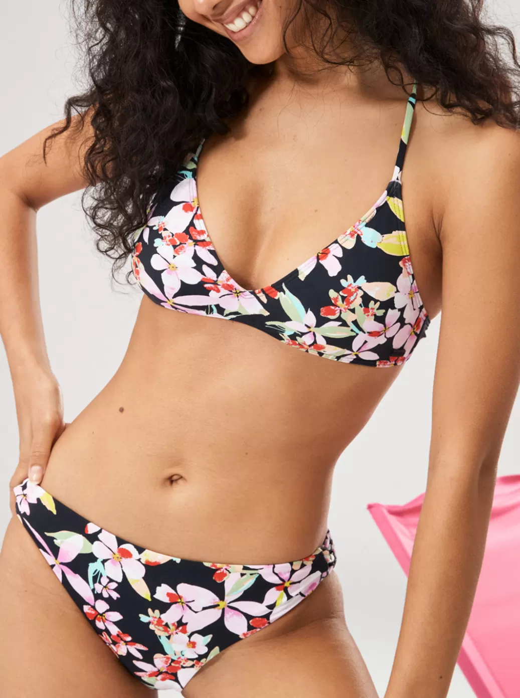 Bikini Bottoms | Bikinis | WOMEN ROXY Pants Beach Classics Strap Hipste Bikini Bottoms Anthracite New Life
