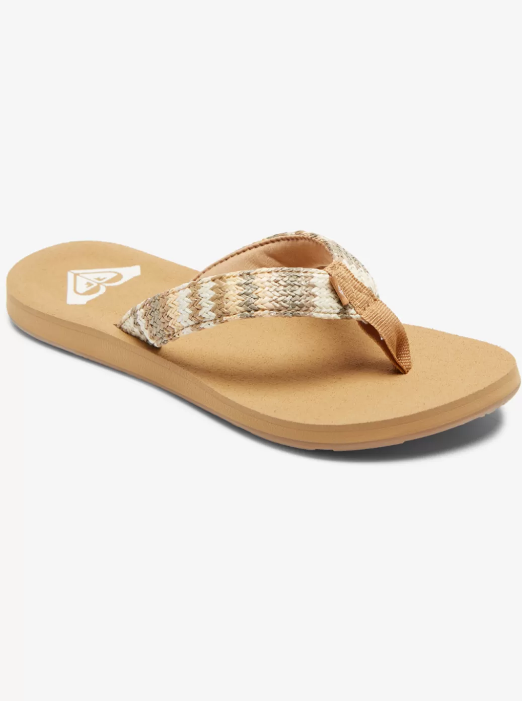 Flip Flops | WOMEN ROXY Porto Raffia Flip-Flops Fall Leaf Multi