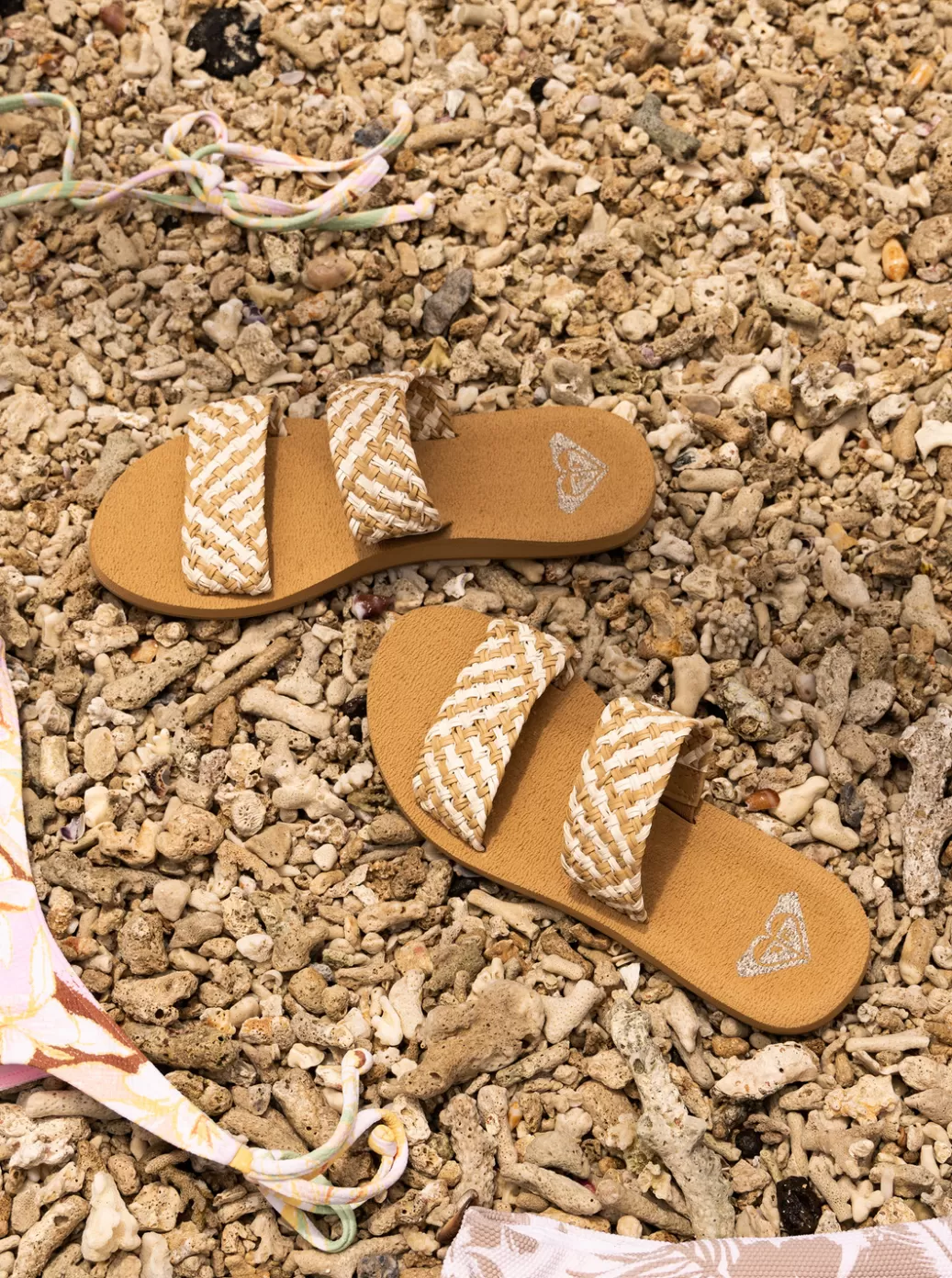 Sandals | WOMEN ROXY Porto Slide Slider Sandals Natural
