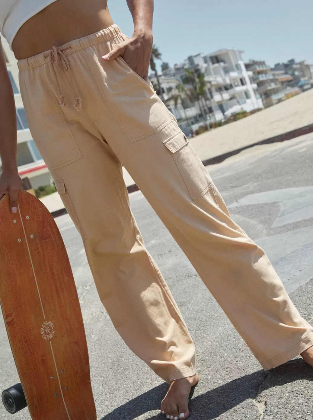 Pants & Jeans | WOMEN ROXY Precious Cargo High Waist Cargo Pants Hazelnut