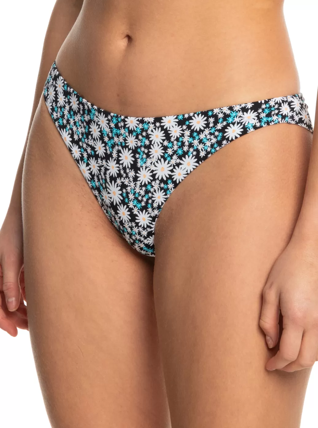 Bikini Bottoms | Bikinis | WOMEN ROXY Printed Beach Classics Cheeky Bikini Bottoms Anthracite Cute Daisies