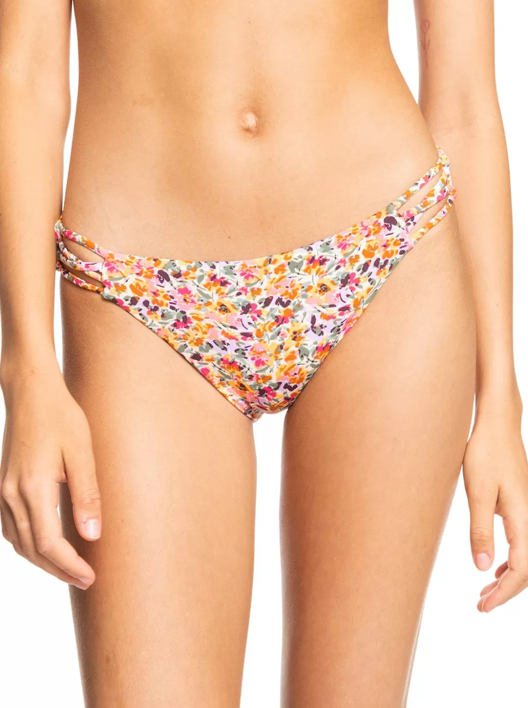 Bikini Bottoms | Bikinis | WOMEN ROXY Printed Beach Classics Hipster Bikini Bottoms Pastel Rose Swept Up Floral