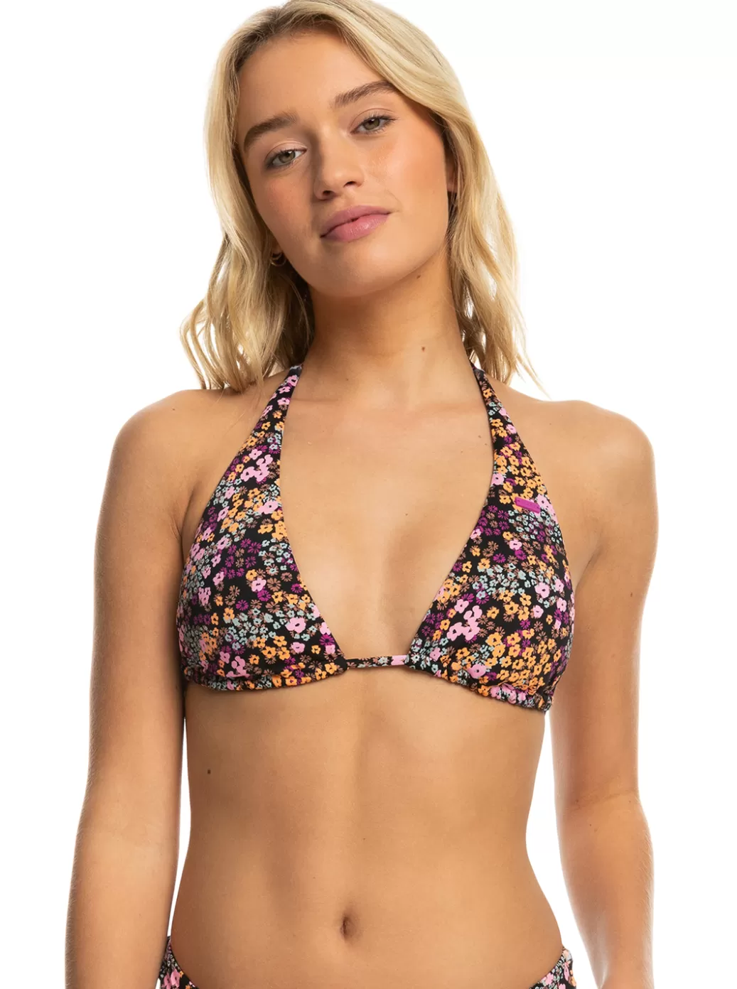 Bikini Tops | Bikinis | WOMEN ROXY Printed Beach Classics Tiki Tri Bikini Top Anthracite Floral Daze