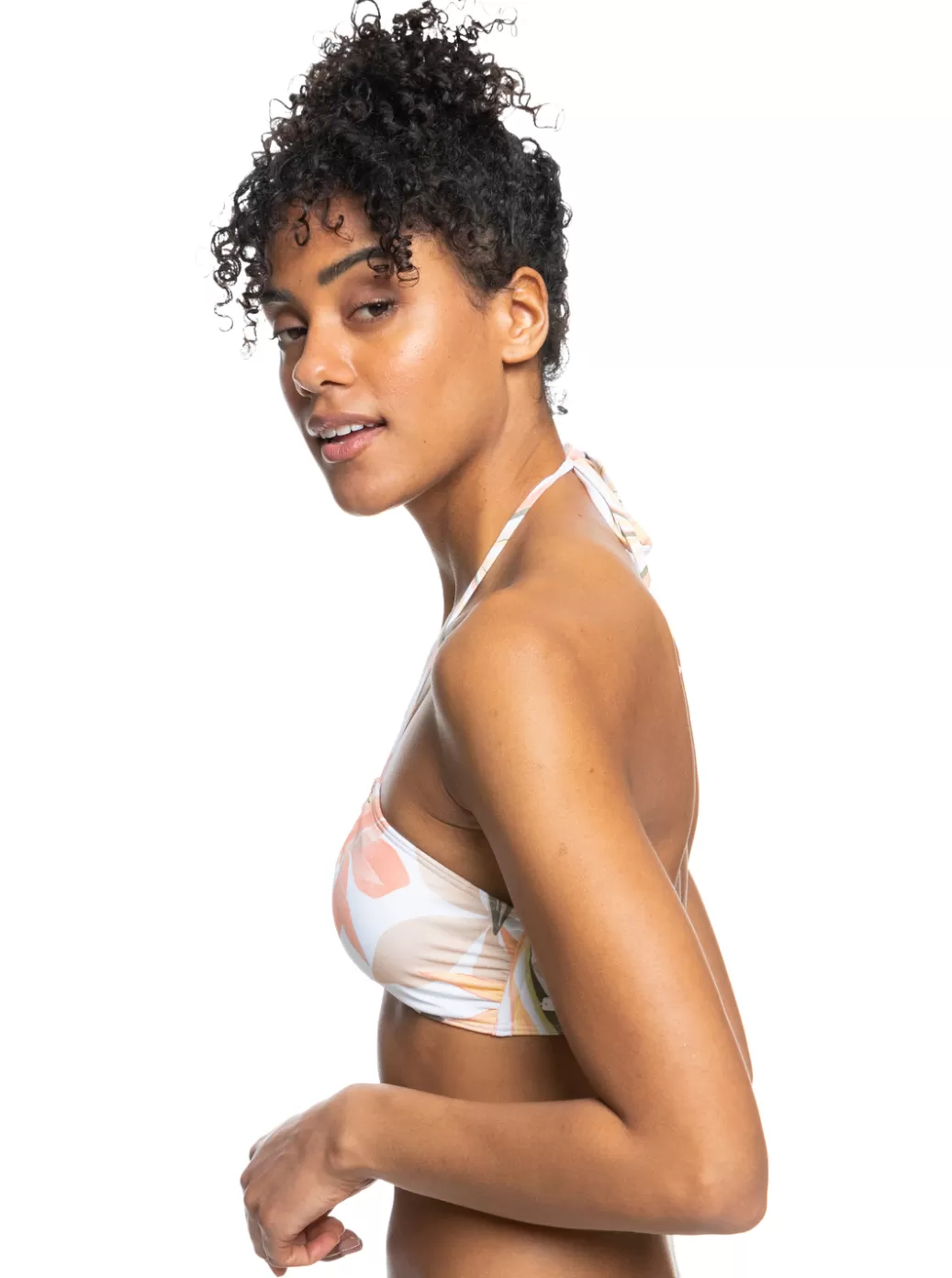 Bikini Tops | Bikinis | WOMEN ROXY Printed Beach Classics Triangle Bikini Top Bright White Subtly Salty Flat