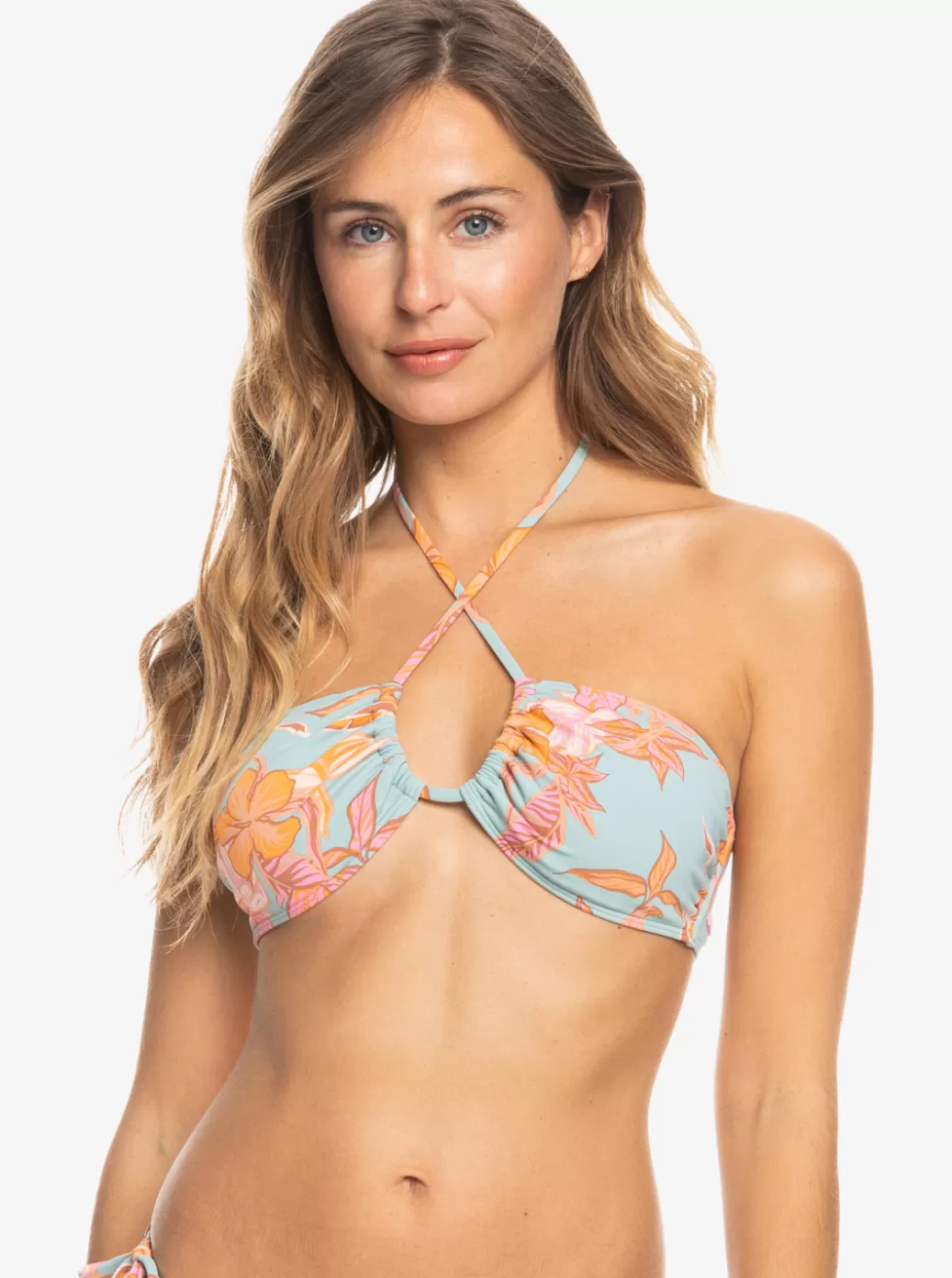 Bikini Tops | Bikinis | WOMEN ROXY Printed Beach Classics Triangle Bikini Top Blue Surf Kartoffel Tropical