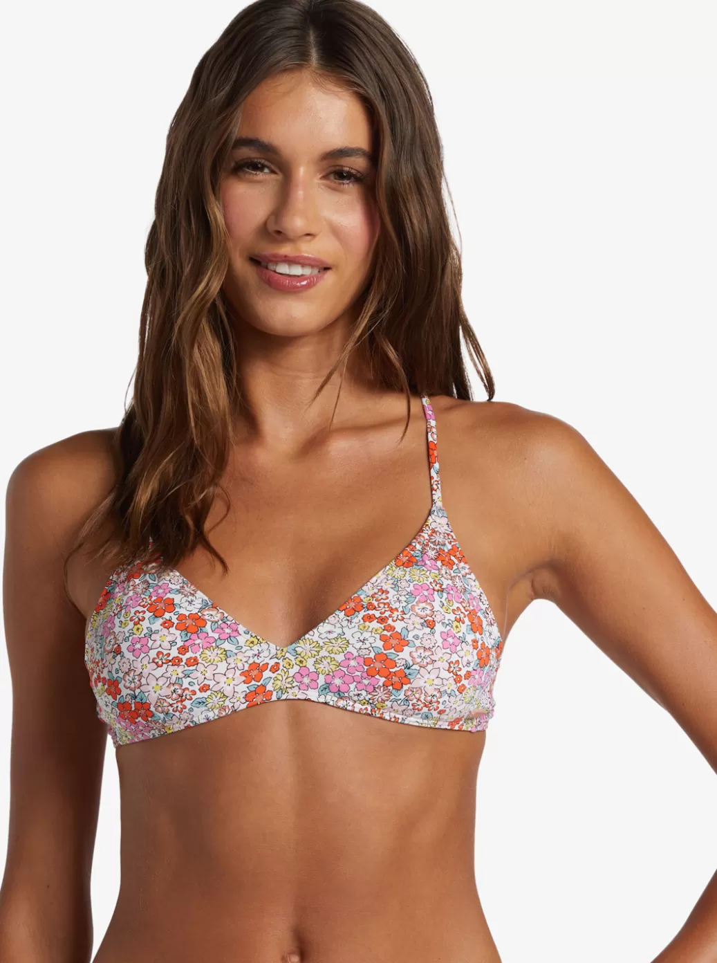 Bikini Tops | WOMEN ROXY Printed Beach Classics Triangle Bikini Top Tiger Lily Autumn Ditsy