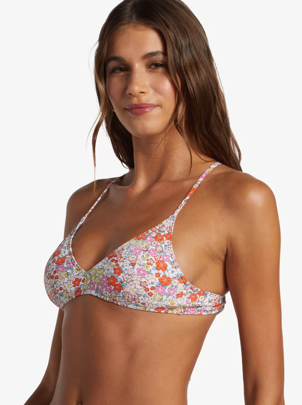 Bikini Tops | WOMEN ROXY Printed Beach Classics Triangle Bikini Top Tiger Lily Autumn Ditsy